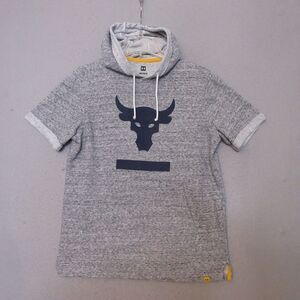 Under Armour Hoodie Sweatshirt Men Medium Gray Project Short Sleeve Logo Fitness